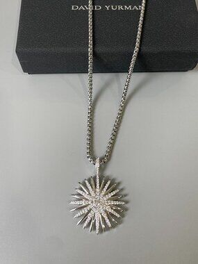 David Yurman Starburst Pendant Necklace in Sterling Silver